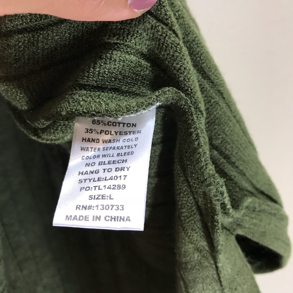 green sleeveless cowl turtleneck tunic blouse top - Picture 6 of 8